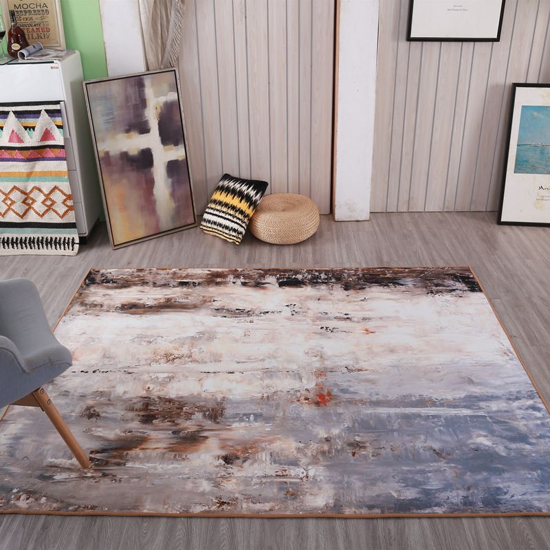 Stilvoller Bereich Teppich moderner abstrakter Druckteppich waschbarer Polyester Teppich mit rutschfestem Hintergrund