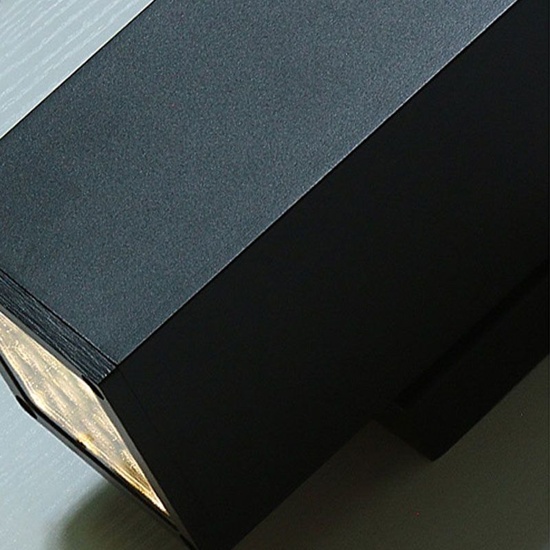 Modern Black Aluminum Wall Light Fixture 2-Light Outdoor Wall Sconce Light