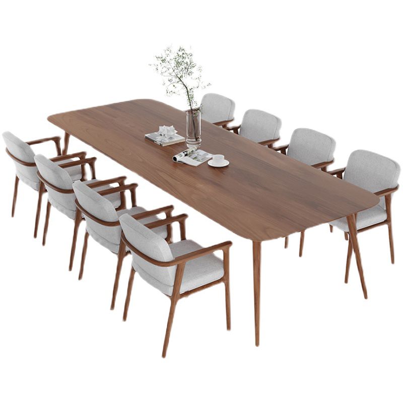 Solid Wood Contemporary Rectangle Dining Table Pine Wood Top Table with Legs