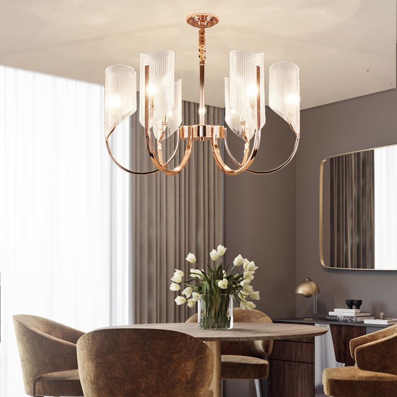 Postmodern Metal Acrylic Chandelier Lighting Fixtures Gold Hanging Chandelier