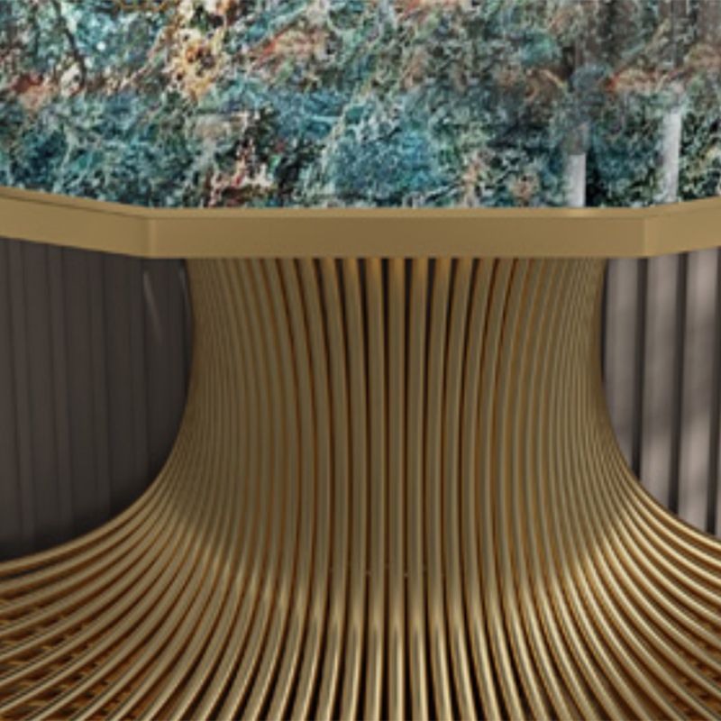 Glam Stone Sofa Console Table with Stainless Steel Bracket for Hall