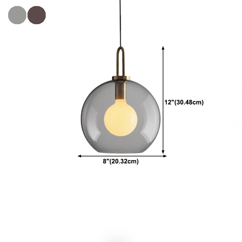 Industrial Style Pendant Lighting Glass 1 Light Pendant Light for Living Room