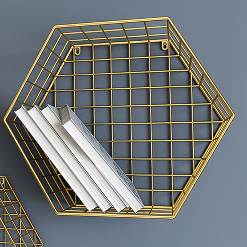 Modern Floating Bookcase Metal Closed Back Wall Mounted Bookshelf