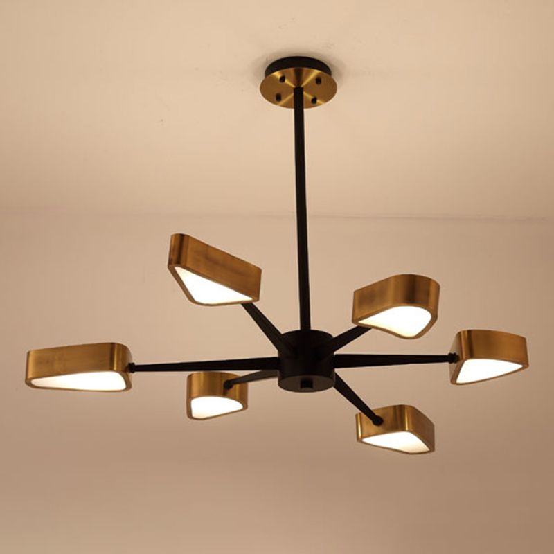 Lampada triangolare minimalista lampada da letto in metallo lampadario appeso in oro