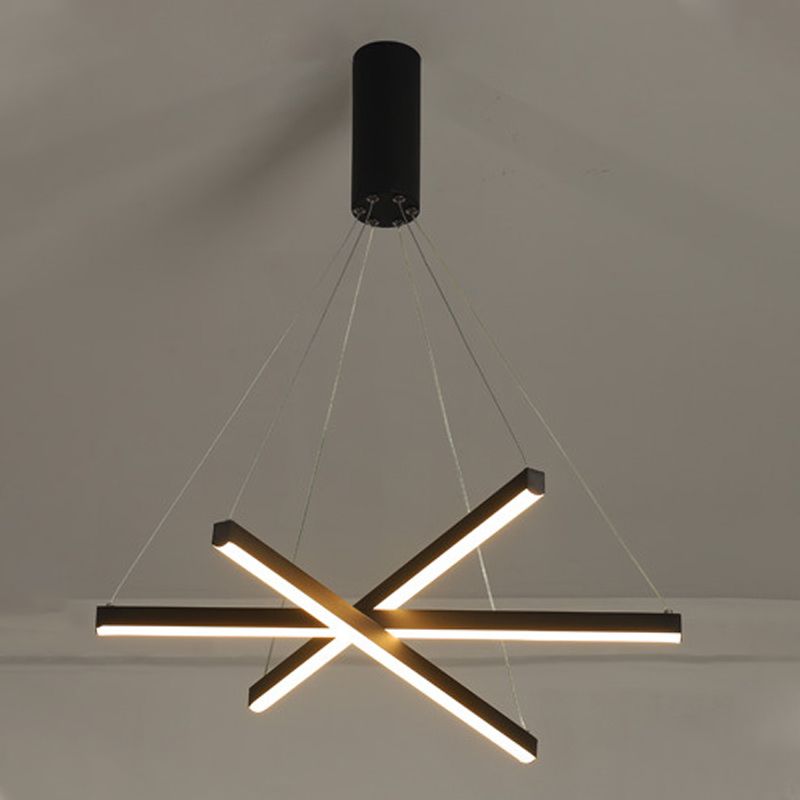 Modern Style Metal Hanging Light Fixtures Linear Multi Lights Suspension Light