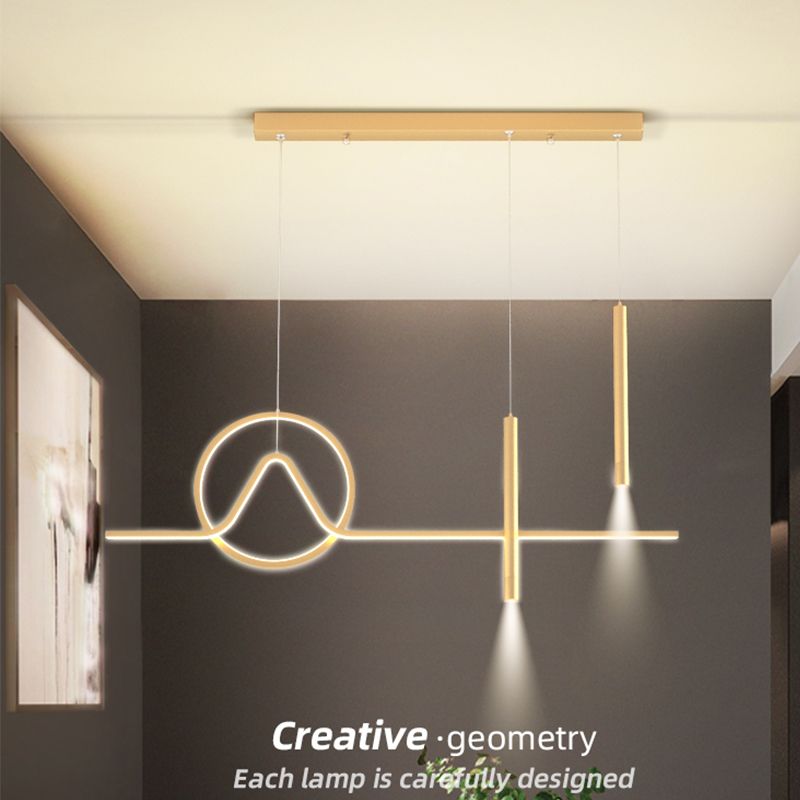 Modern Kitchen Pendant Lights Geometric Island Pendant Lights Metal 4-Light