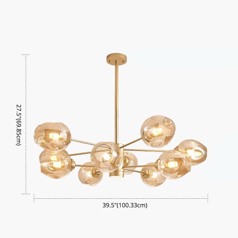 Luces de techo colgantes de vidrio de lámpara de Sputnik de lámpara moderna con cable colgante para sala de estar