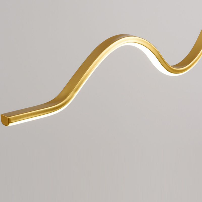 Modern Metal Pendant Light Linear Shape Island Light with Silicone Shade for Living Room