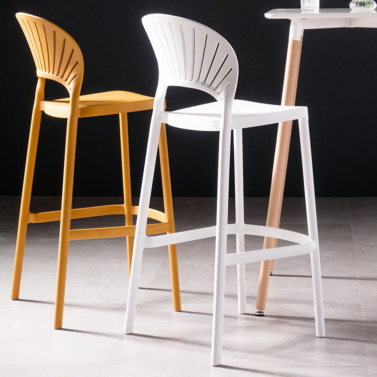 Taburete de bar trasero completo del taburete sin brazos contemporáneo plástico del comedor de la cocina