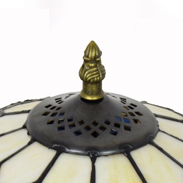 Lampada da comtore a forma di ciotola macchiata in vetro in stile tiffany leggero in multicolori