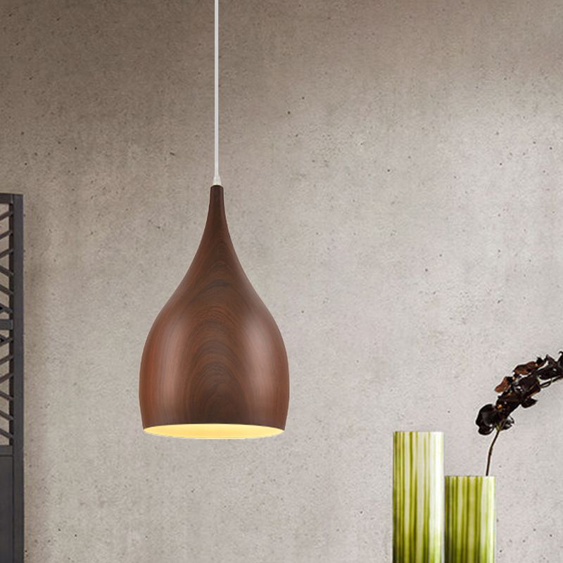 Industrial Teardrop Anhänger Light Kit 1 Kopf Aluminium Deckenlampe in Rotbraun/Kaffee für Wohnzimmer