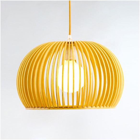 1 Licht hängende Lichtkit Asian Style Schüssel Form Holz Anhänger Beleuchtung