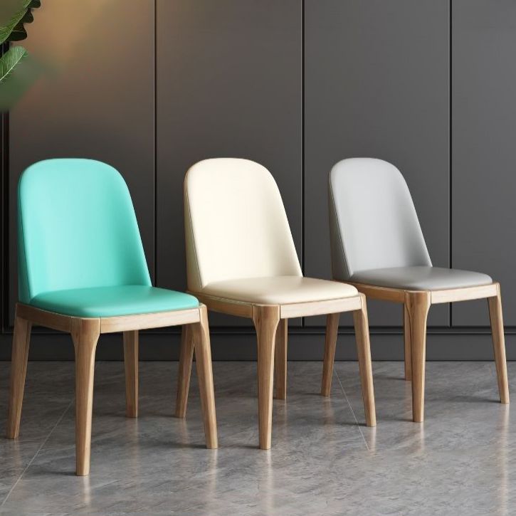 Chaise d'appoint scandinave avec dossier Parsons, chaise de salle à manger sans accoudoirs en bois