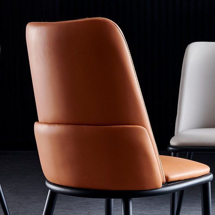 Metal Contemporary Indoor-Outdoor Side Chair Solid Back Dining Chair