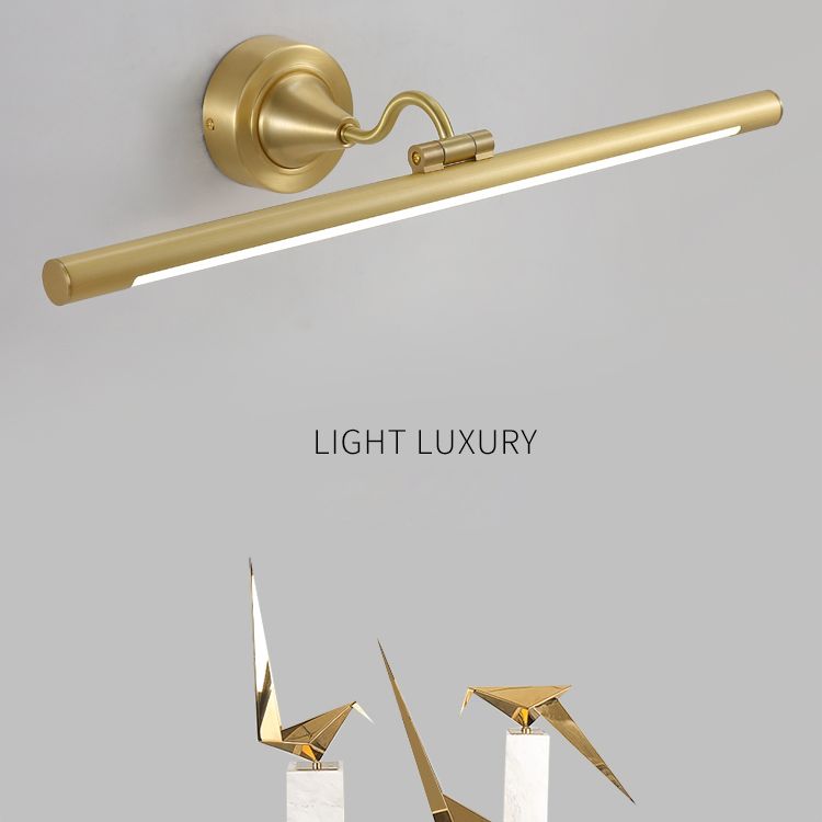 Modern Minimalist Style Cylinder Wall Mounted Vanity Lights 1 Light Vanity Lighting Ideas with Copper Shade
