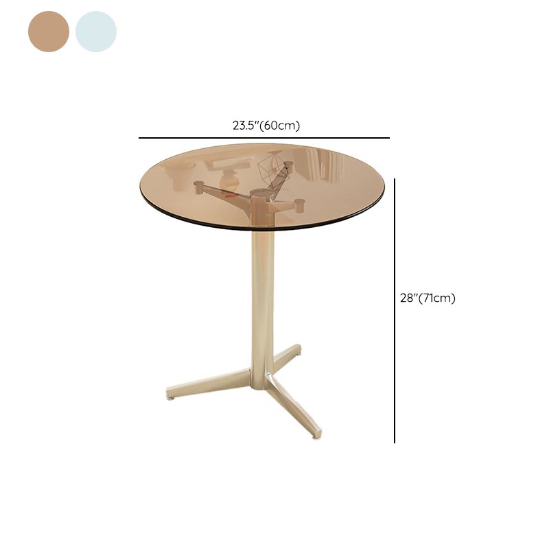 Modern Glass Desktop Geometric Dining Table Metal Base for Dining Room