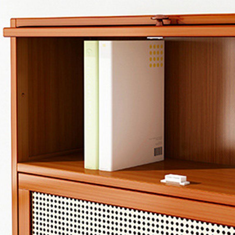 12.5" W Bamboo Bookshelf Modern Closed Storage Bookcase for Home Office