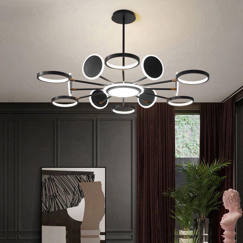 Metal Rings Ceiling Chandelier Minimalist Style LED Chandelier Light Fixture