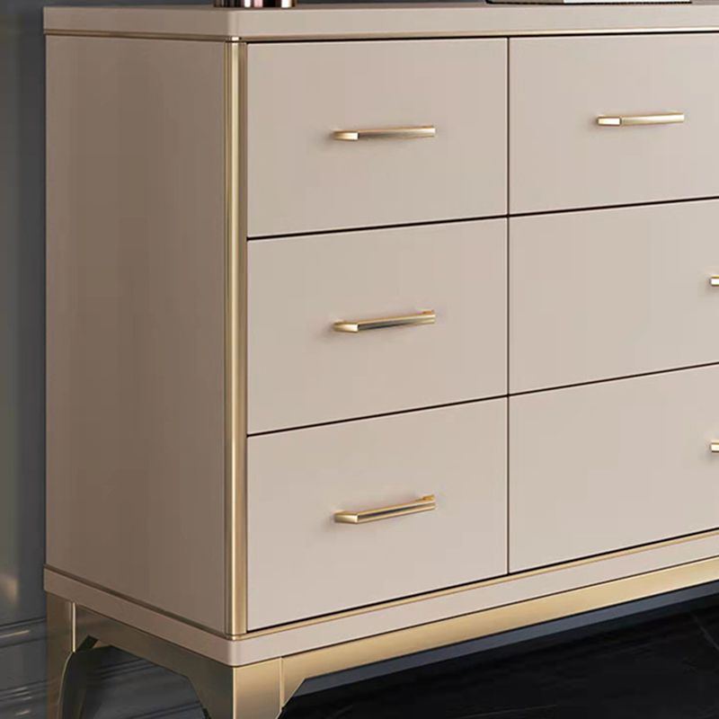 Classic Glam Horizontal Double Dresser Wood Storage Chest Dresser for Bedroom