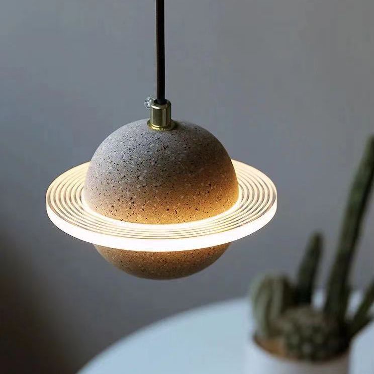 Modern Simplicity Round Ceiling Chandelier Cement Hanging Light for Living Room