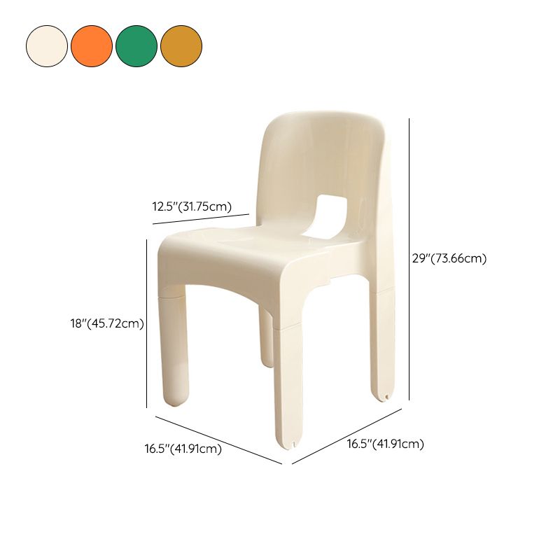 Modern Plastic Side Chair Open Back Armless Chair for Dining Room