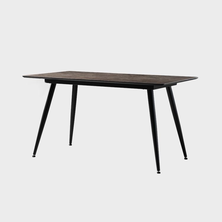 Mesa de comedor de estilo industrial Mesa de comedor marrón 4 patas con marco negro