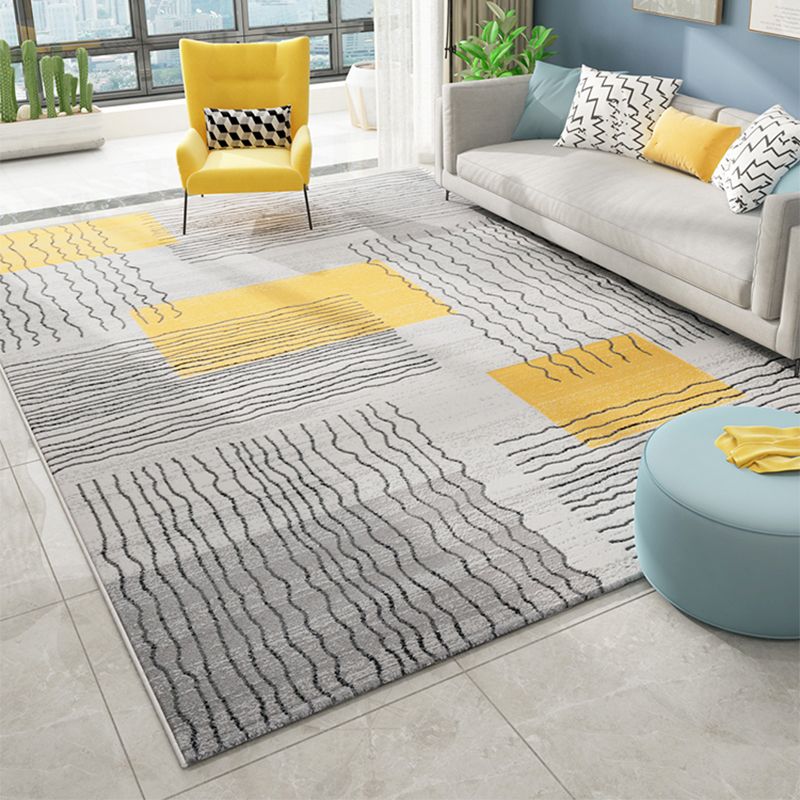 Comfort Living Room Rug Multi Colored Stripe Pattern Indoor Rug Polypropylene Pet Friendly Easy Care Area Carpet