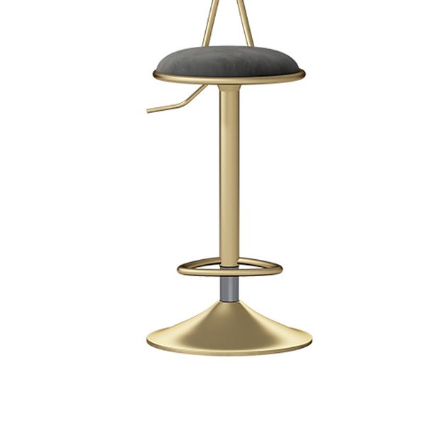 Glam Rotatable Liftable Counter Stool Iron Beauty Shop Bar Stool with Velvet Cushion