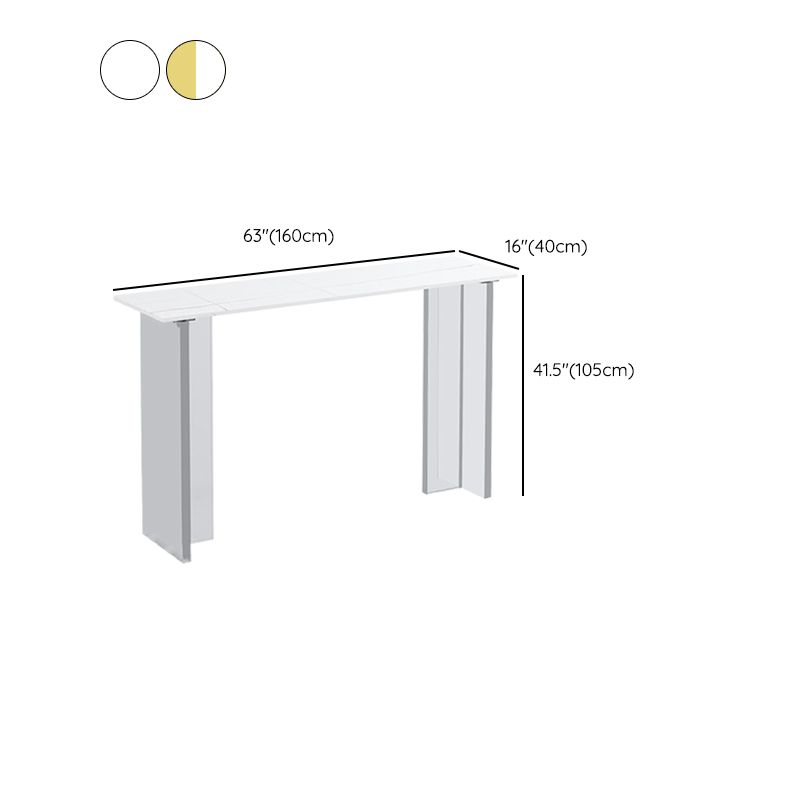Modem & Contemporary Stone Rectangle Pub Bar Table for Living Room