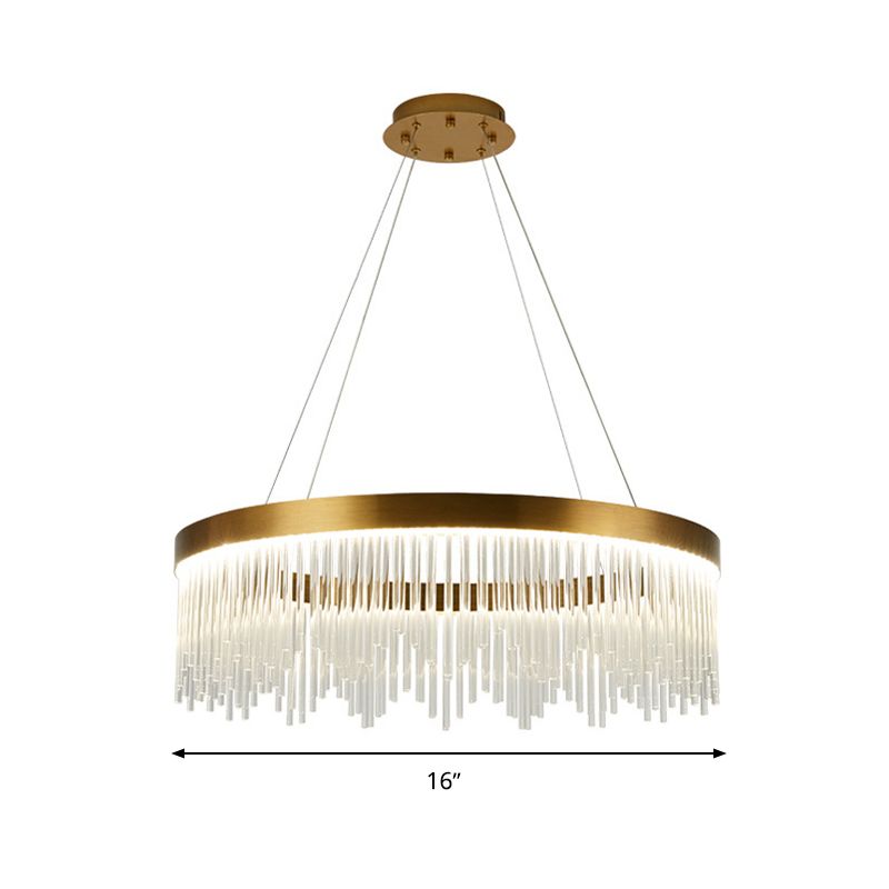 Lampone moderno a LEDELISTRO MODERALISTRISTA LED CRYDALISTRISTA LED LEDANTE DI BRASSIGLIO LEGGIO IN LUCE CALDA/BIANCA, larga 16 "/23,5" /31,5 "