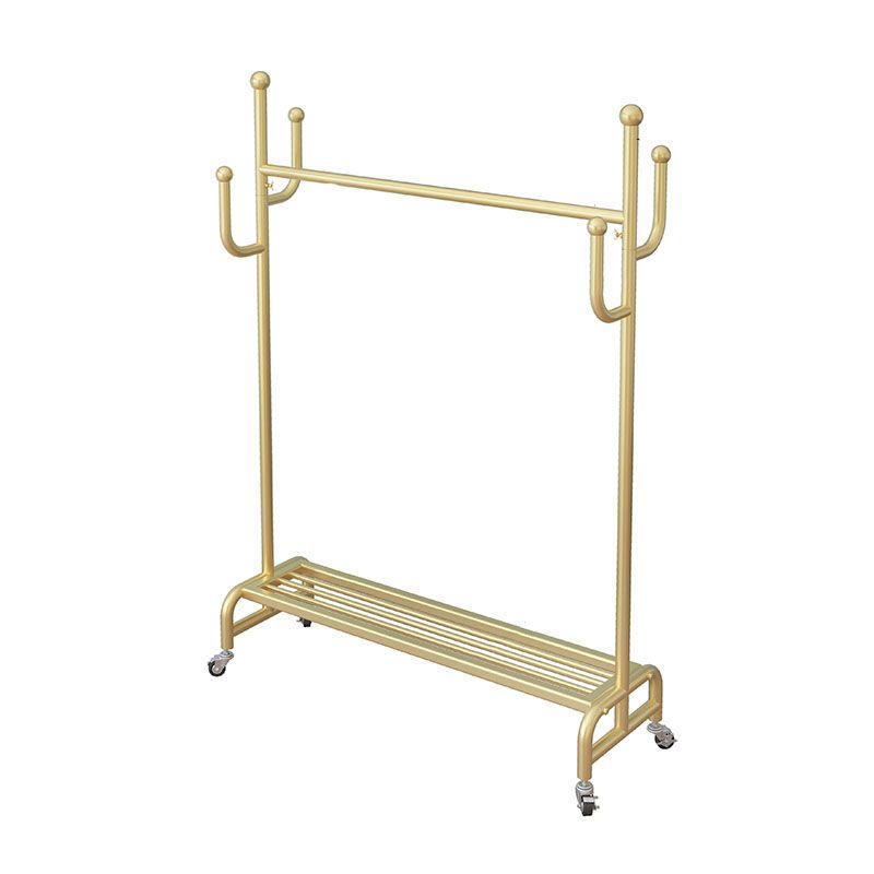 Modern Metal Coat Rack Solid Color Coat Hanger with Storage Shelving