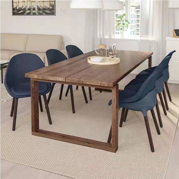 Modern Pine Solid Wood Dining Table Sled Base Dining Table in Natural