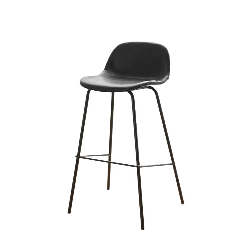 Low Back Dining Stools Faux Leather Bar Stools with Metal Base