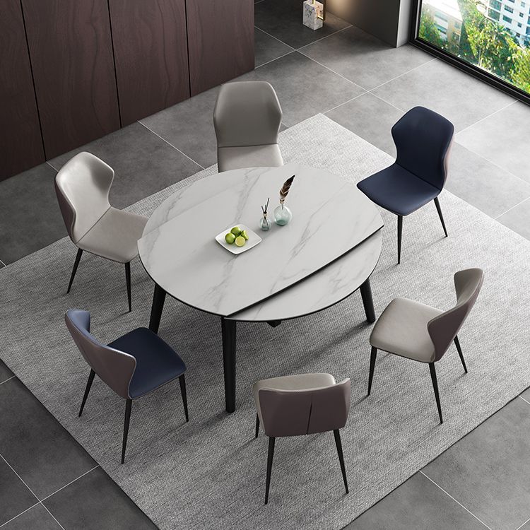 5/7 Pcs Dining Set with Foldable Dining Table and Faux Leather Chairs