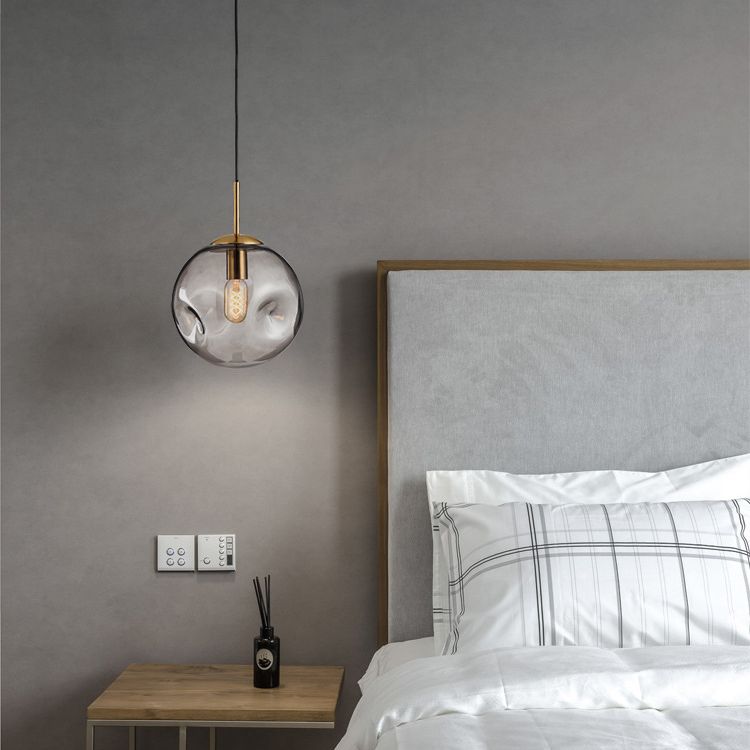 Plafond en verre transparent inégal Plafond Pendant Light Simplicité Contemporaine Mini lampe suspendue pour la cuisine du bar