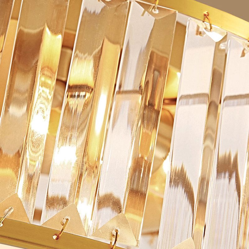 Luminaire encastré Plafonnier simpliste en cristal à tambour en or