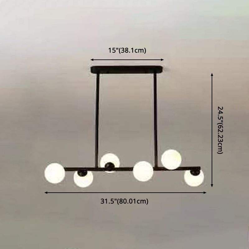 Contemporary Modo Chandelier Lighting Opal Frosted Glass Sitting Room Ceiling Hang Light