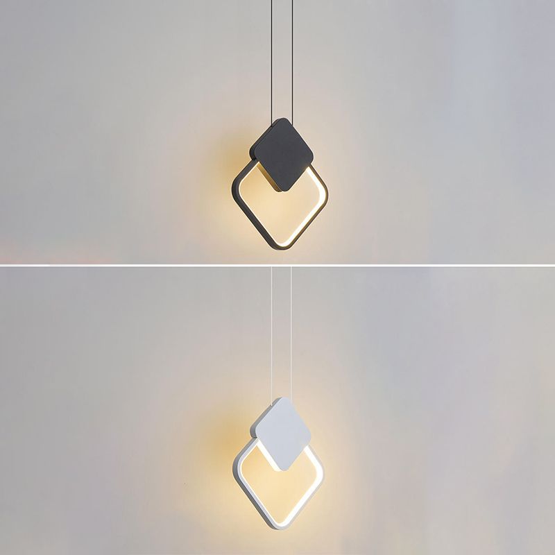 Geometrisch acryl LED -plafondlicht in modern singulariteit Smeedijzeren hanglamp voor commerciële plaats