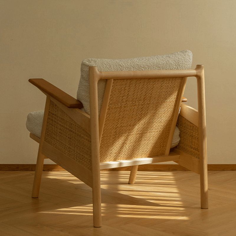 Recessed Arms Included Chair 30.51" Wide Solid Wood Frame Armchair