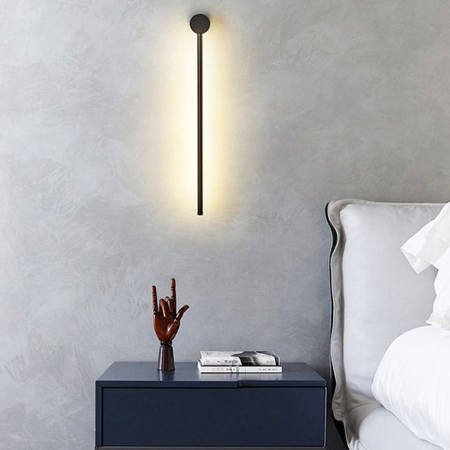 Modern Concise LED Wall Sconce Wrought Iron Linear Wall Lamp with Acrylic Shade