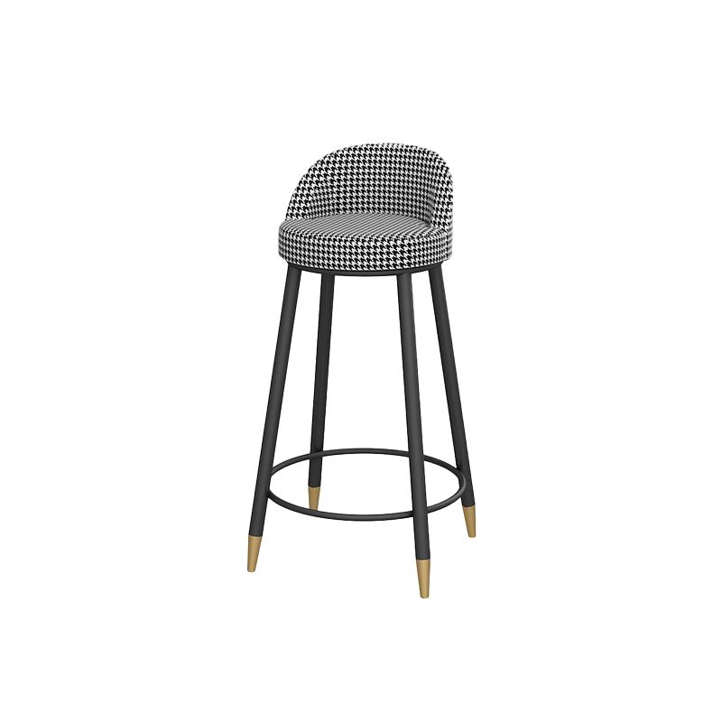 Glam Low Back Dining Stools Armless Bar Stools with Metal Base