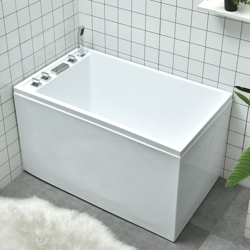 Freestanding Acrylic Rectangular Bath Soaking Center White Bathtub