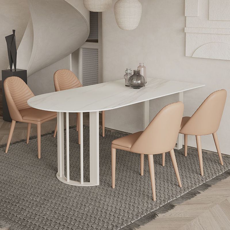 Simplicity Free Form Table Sintered Stone Top Iron Base Dining Table