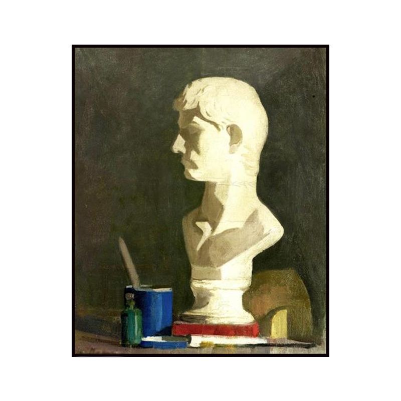 Oil Painting Traditional Canvas Male Sculpture in White, Multiple Sizes Available