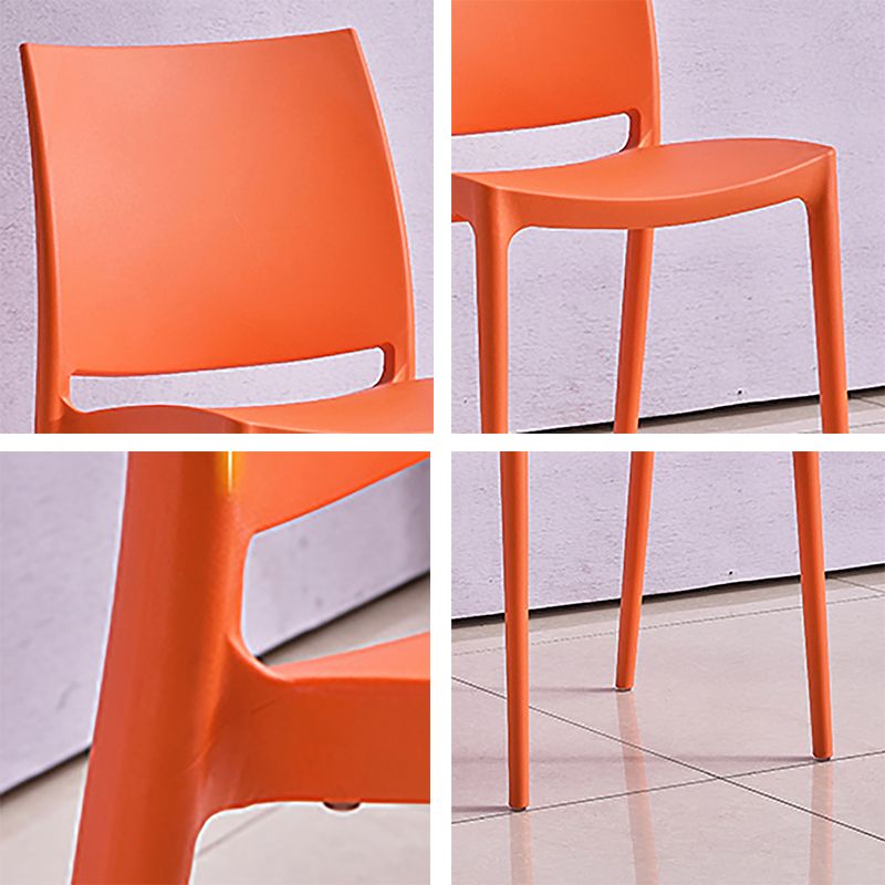 Silla lateral de comedor escandinava sin brazos con respaldo abierto Sillas laterales de comedor de plástico