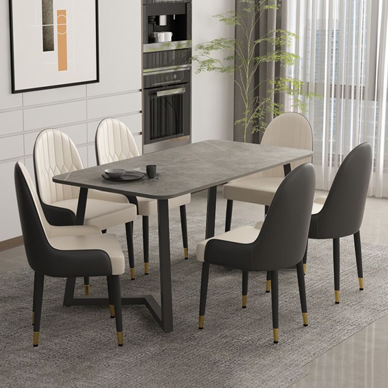 Modern Stone Rectangle Dining Table 1/2/5/7 Pieces Dining Set for Dining Room