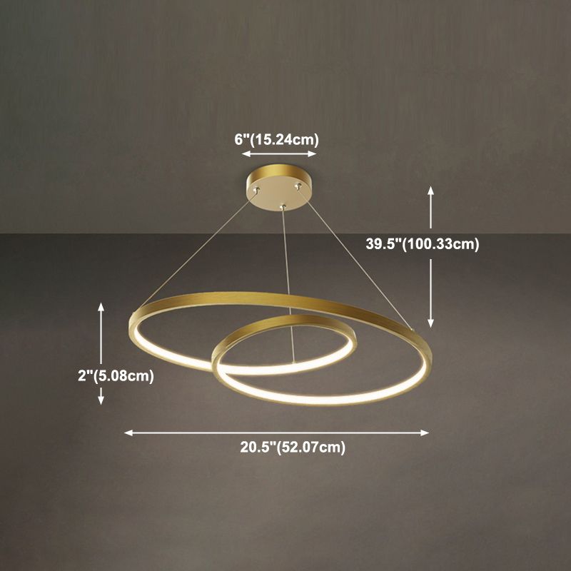 Spiral Shade Chandelier Light Modern Metal 1 Light Chandelier Lighting Fixture in Gold