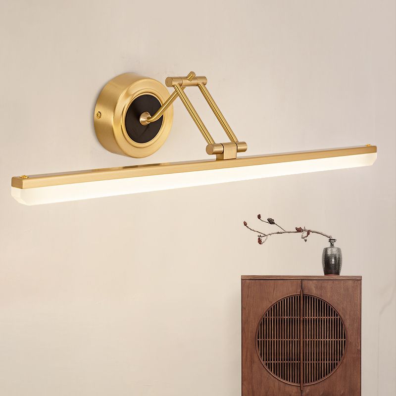 Lineaire schaduw metalen wand sconce moderne stijl 1-licht spiegel zwenkarm muur gemonteerd licht