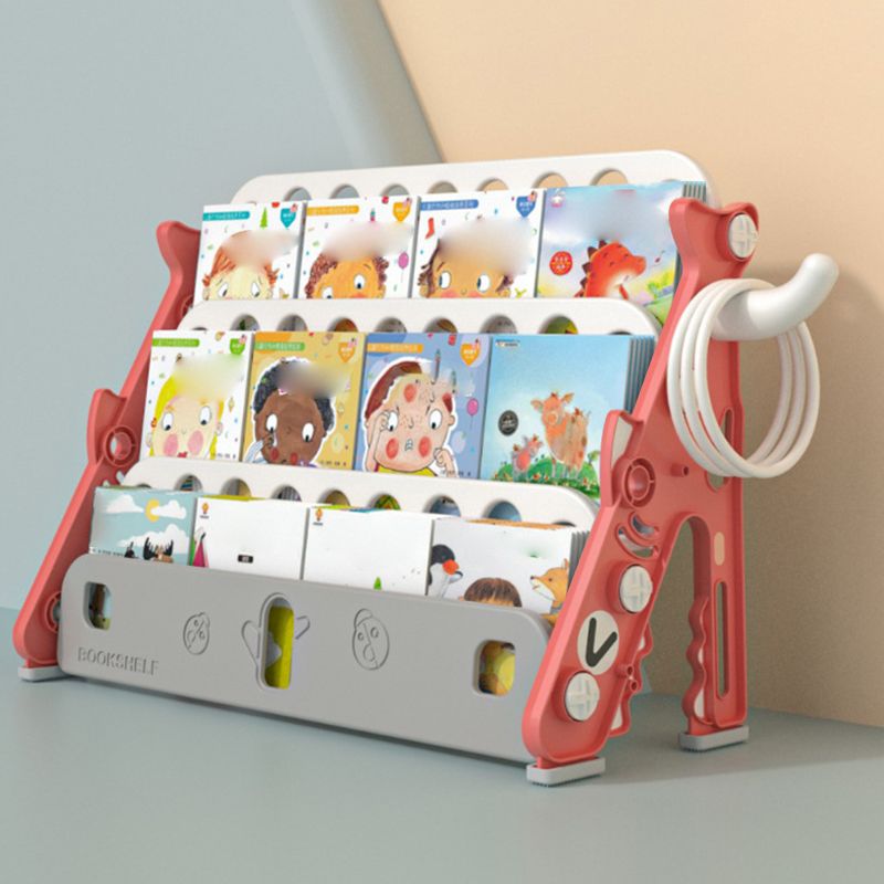 Contemporary Plastic Bookshelf Open Back Bookcase with Animals Theme