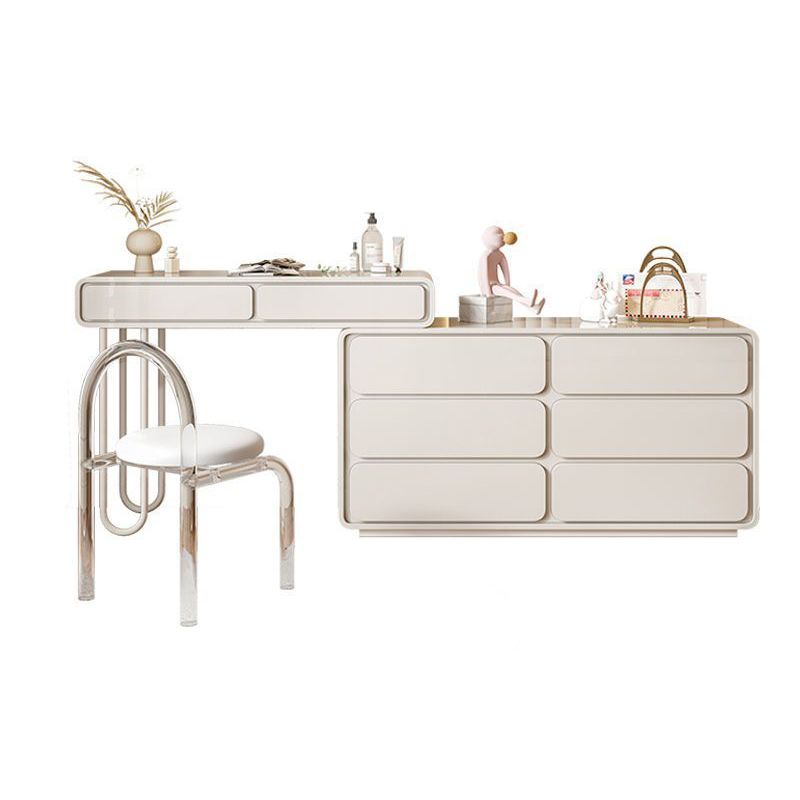 White Make-up 15.74" Wide Vanity Makeup Vanity Desk Table with 5/8 Drawers
